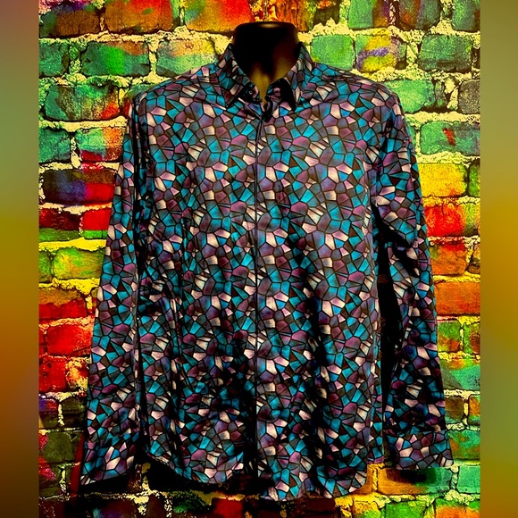 Blue & Purple Dress Shirt size L/G - Picture 1 of 1